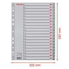 Esselte A4 1-20 műanyag regiszter Esselte A4 1-20 műanyag regiszter