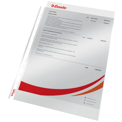Esselte A4 75mikron 100db víztiszta lefűzhető genotherm Esselte A4 75mikron 100db víztiszta lefűzhető genotherm
