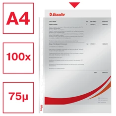 Esselte A4 75mikron 100db víztiszta lefűzhető genotherm Esselte A4 75mikron 100db víztiszta lefűzhető genotherm