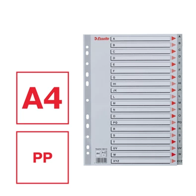 Esselte A4 A-Z-ig műanyag regiszter Esselte A4 A-Z-ig műanyag regiszter