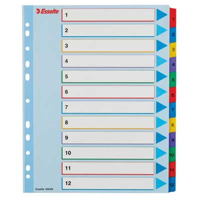 Esselte A4 extra széles 1-12 újraírható regiszter Esselte A4 extra széles 1-12 újraírható regiszter