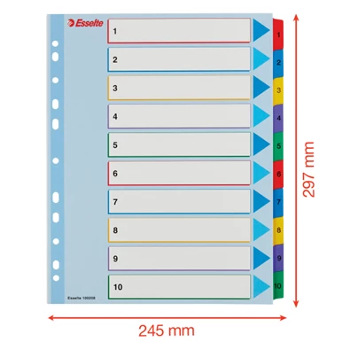 Esselte A4 extra széles újraírható 1-10 regiszter Esselte A4 extra széles újraírható 1-10 regiszter