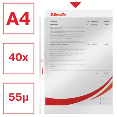 Esselte At Hand A4 lefűzhető 40db víztiszta genotherm Esselte At Hand A4 lefűzhető 40db víztiszta genotherm