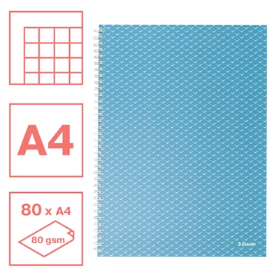Esselte ColourBreeze A4 kockás kék spirálfüzet Esselte ColourBreeze A4 kockás kék spirálfüzet