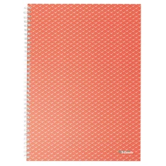 Esselte ColourBreeze A4 kockás korall spirálfüzet