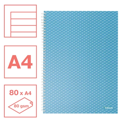 Esselte ColourBreeze A4 vonalas kék spirálfüzet Esselte ColourBreeze A4 vonalas kék spirálfüzet