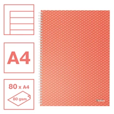 Esselte ColourBreeze A4 vonalas korall spirálfüzet Esselte ColourBreeze A4 vonalas korall spirálfüzet