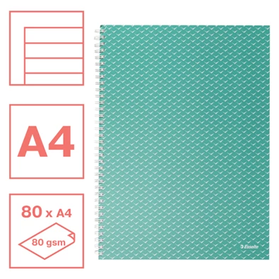 Esselte ColourBreeze A4 vonalas zöld spirálfüzet Esselte ColourBreeze A4 vonalas zöld spirálfüzet