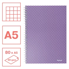 Esselte ColourBreeze A5 kockás levendula spirálfüzet Esselte ColourBreeze A5 kockás levendula spirálfüzet