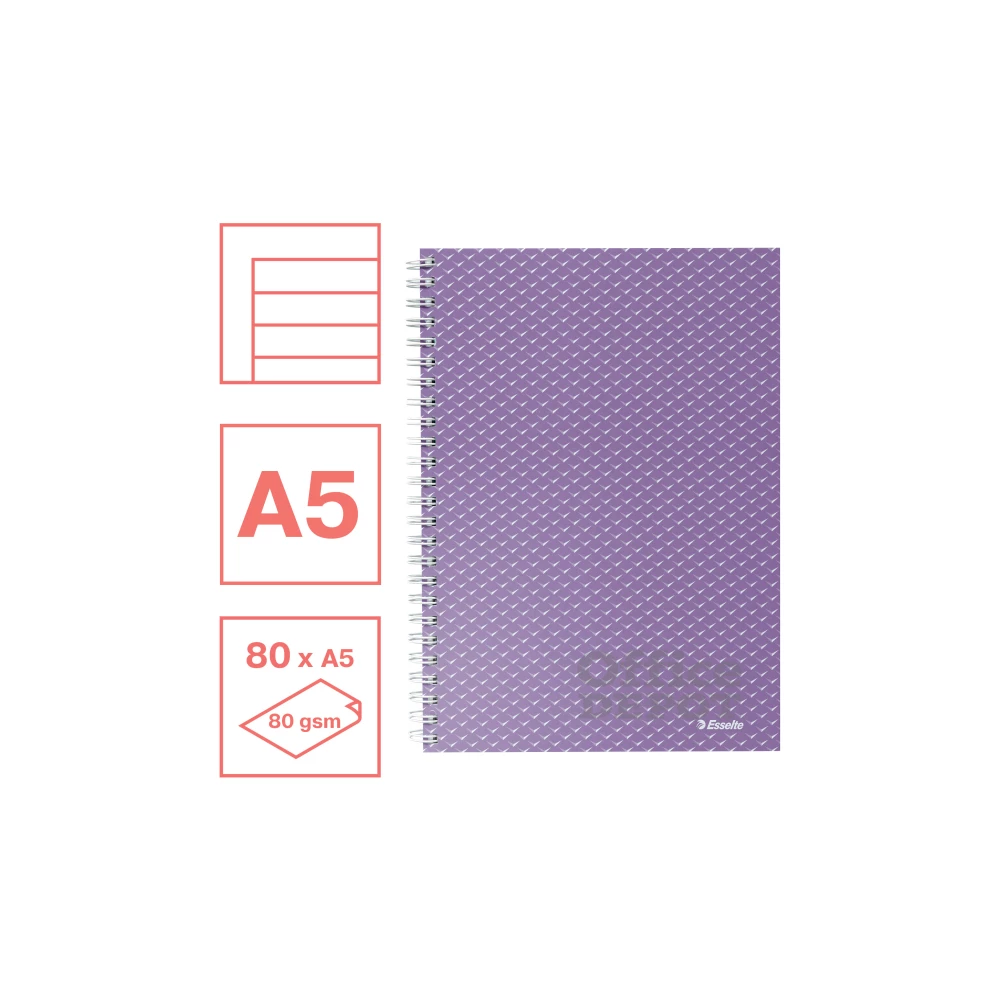 Esselte ColourBreeze A5 vonalas levendula spirálfüzet