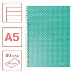 Esselte ColourBreeze A5 vonalas zöld spirálfüzet Esselte ColourBreeze A5 vonalas zöld spirálfüzet