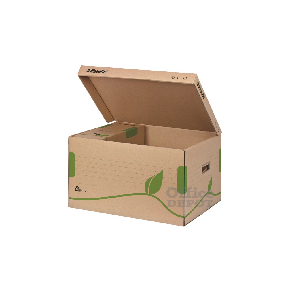 Esselte Eco felfelé nyíló tetejű barna archiváló konténer