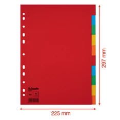 Esselte Economy A4 karton 10 részes elválasztólap Esselte Economy A4 karton 10 részes elválasztólap