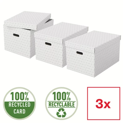 Esselte Home L méret 3db/csomag fehér tárolódoboz Esselte Home L méret 3db/csomag fehér tárolódoboz