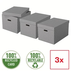 Esselte Home L méret 3db/csomag szürke tárolódoboz Esselte Home L méret 3db/csomag szürke tárolódoboz