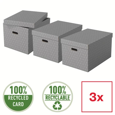 Esselte Home L méret 3db/csomag szürke tárolódoboz Esselte Home L méret 3db/csomag szürke tárolódoboz
