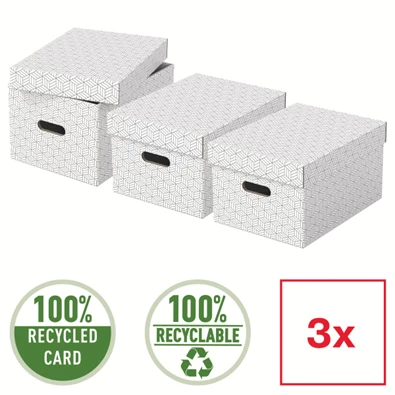 Esselte Home M méret 3db/csomag fehér tárolódoboz Esselte Home M méret 3db/csomag fehér tárolódoboz