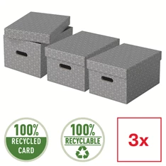 Esselte Home M méret 3db/csomag szürke tárolódoboz Esselte Home M méret 3db/csomag szürke tárolódoboz