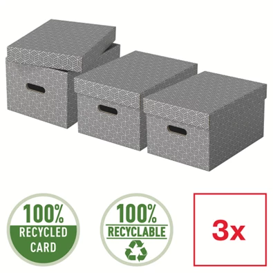 Esselte Home M méret 3db/csomag szürke tárolódoboz Esselte Home M méret 3db/csomag szürke tárolódoboz