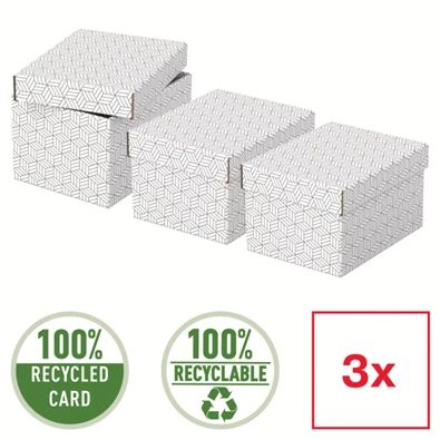 Esselte Home S méret 3db/csomag fehér tárolódoboz Esselte Home S méret 3db/csomag fehér tárolódoboz