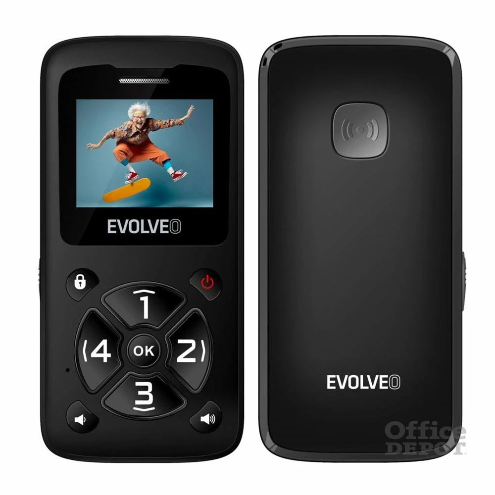 Evolveo EasyPhone ID 1,77" fekete mobiltelefon