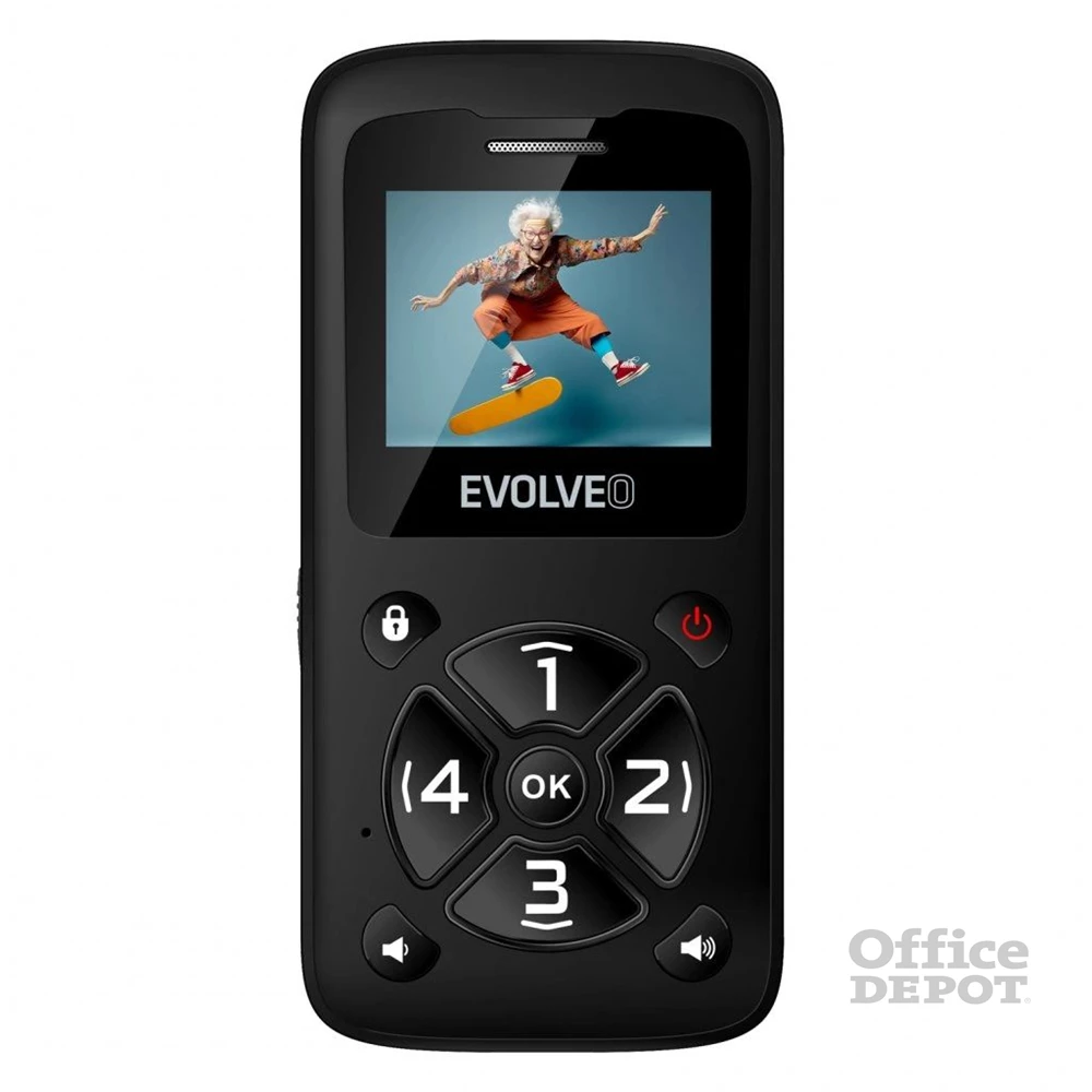 Evolveo EasyPhone ID 1,77" fekete mobiltelefon