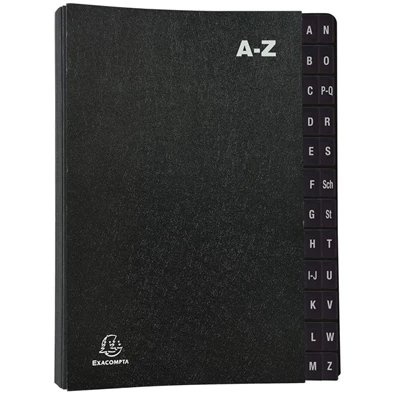 Exacompta A4 A-Z -ig karton fekete előrendező Exacompta A4 A-Z -ig karton fekete előrendező