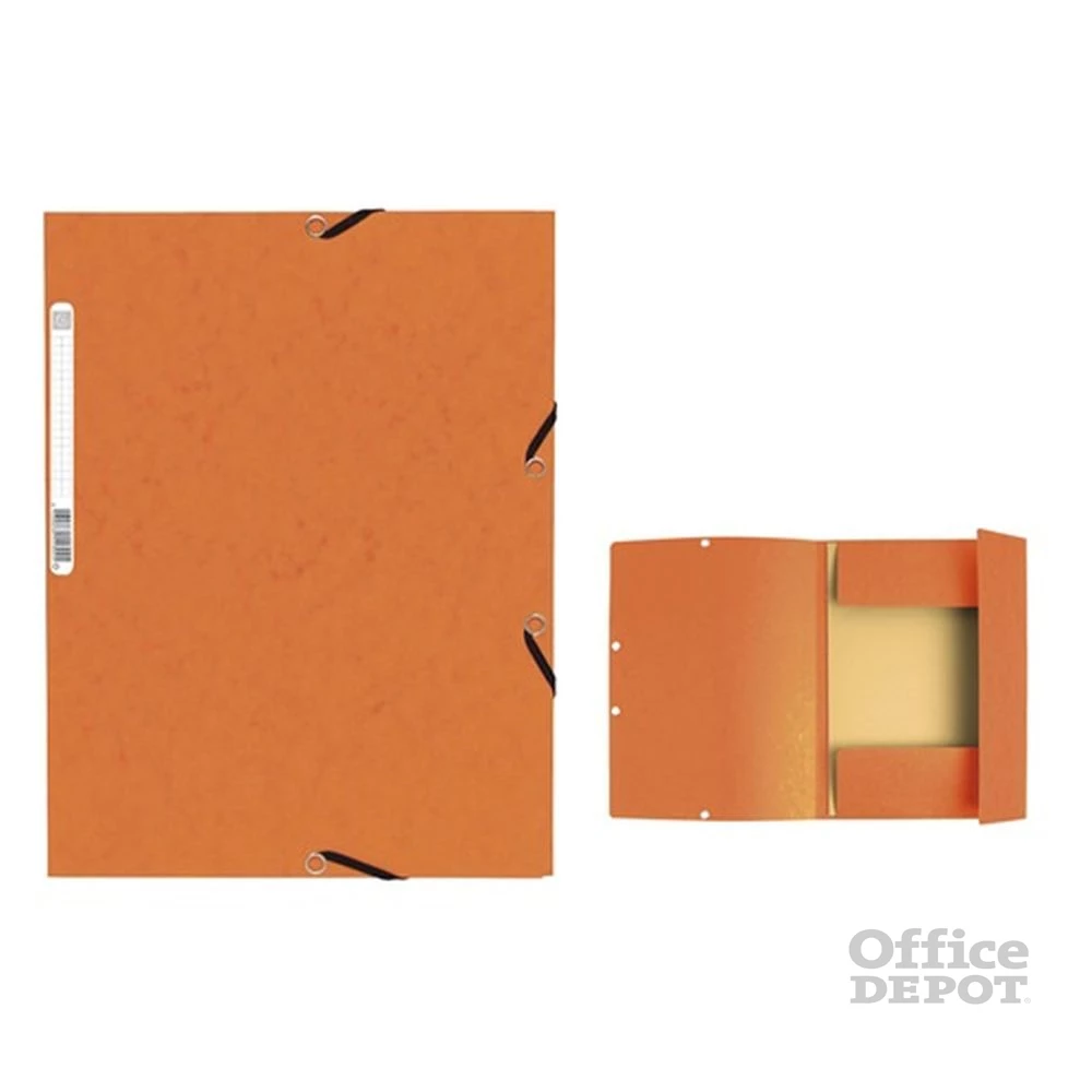 Exacompta A4 karton narancssárga gumis mappa