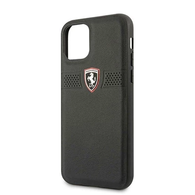 FERRARI Off Track iPhone 11 Pro fekete szemcsés bőr hátlap FERRARI Off Track iPhone 11 Pro fekete szemcsés bőr hátlap
