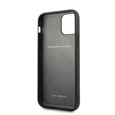 FERRARI Off Track iPhone 11 Pro fekete szemcsés bőr hátlap FERRARI Off Track iPhone 11 Pro fekete szemcsés bőr hátlap