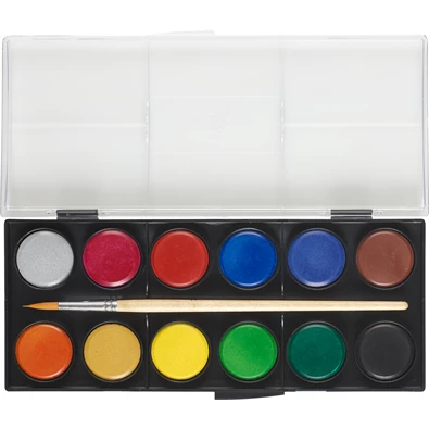 Faber-Castell 30 mm 12 színű vízfesték készlet ecsettel