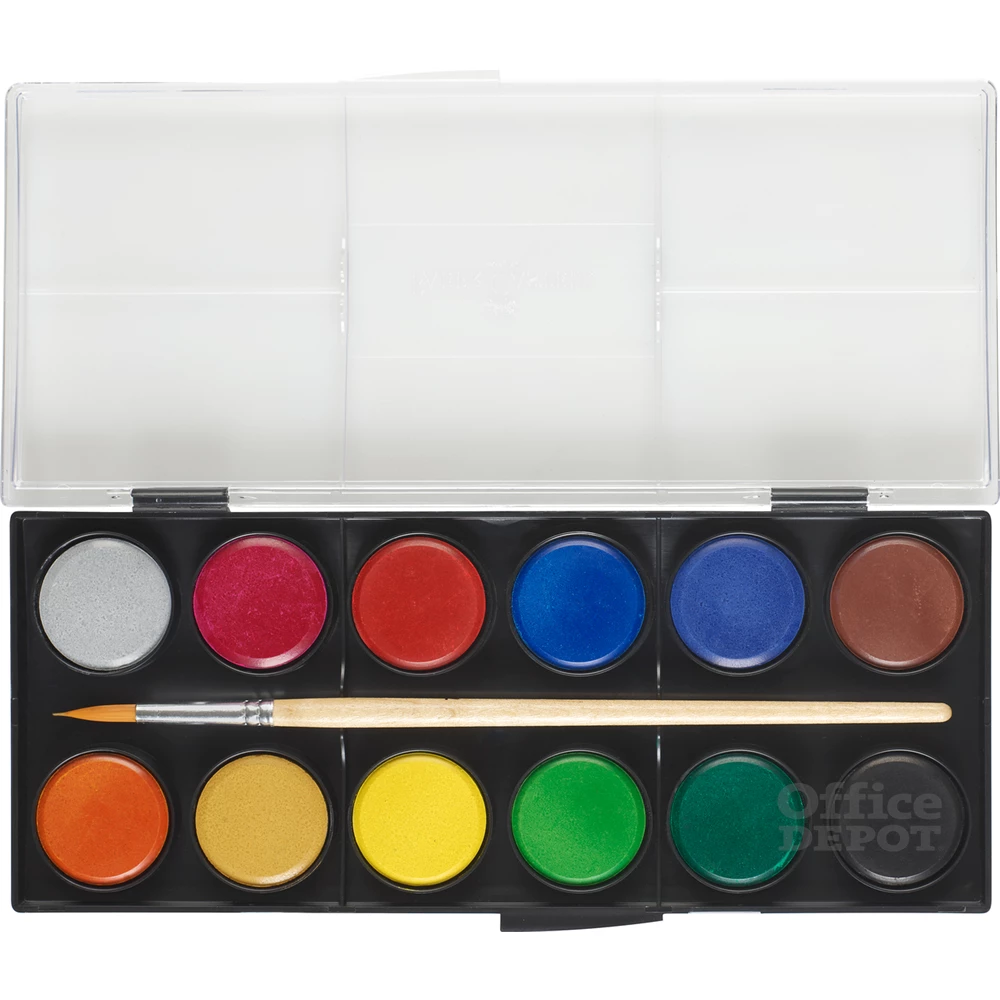 Faber-Castell 30 mm 12 színű vízfesték készlet ecsettel