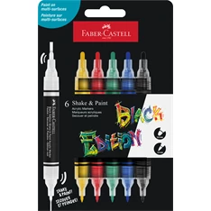Faber-Castell Black Edition Shake&Paint Klasszikus 6 db kétvégű akrilfilctoll készlet
