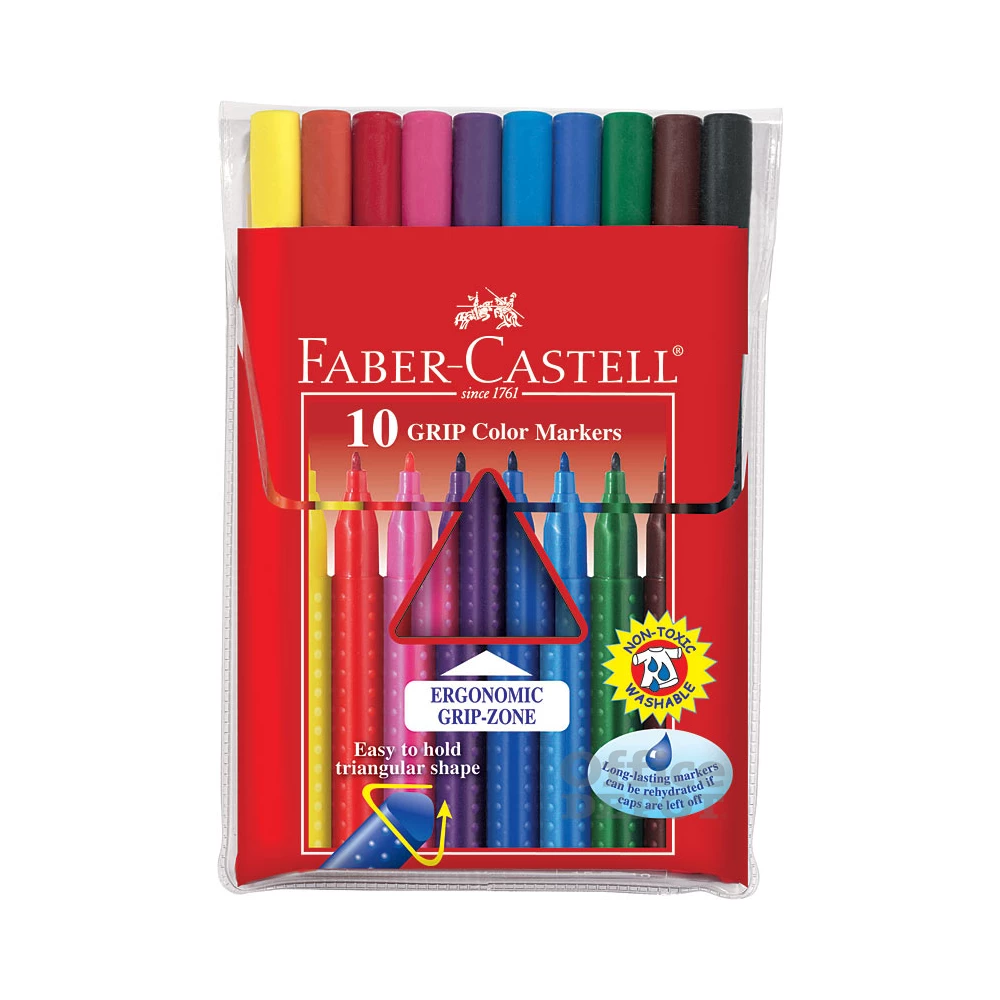 Faber-Castell Grip 10db-os vegyes színű filctoll készlet