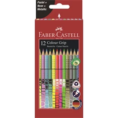 Faber-Castell Grip 12 db neon/pasztell/metál színesceruza készlet