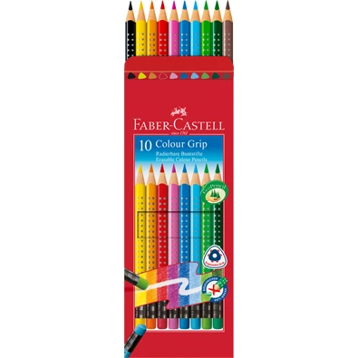 Faber-Castell Grip háromszögletű radíros 10 db színesceruza készlet