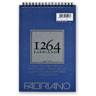 Fabriano 1264 200g A5 20lapos spirálkötött fekete rajztömb Fabriano 1264 200g A5 20lapos spirálkötött fekete rajztömb