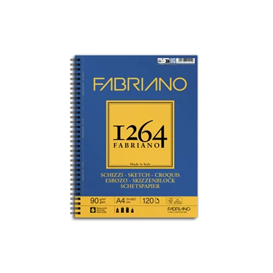 Fabriano 1264 Sketch 90 g A4 120 lap spirál rajz- és vázlattömb Fabriano 1264 Sketch 90 g A4 120 lap spirál rajz- és vázlattömb