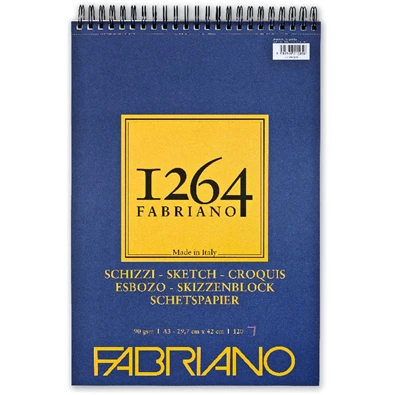 Fabriano 1264 Sketch 90g A3 120lapos spirálkötött rajz- és vázlattömb Fabriano 1264 Sketch 90g A3 120lapos spirálkötött rajz- és vázlattömb