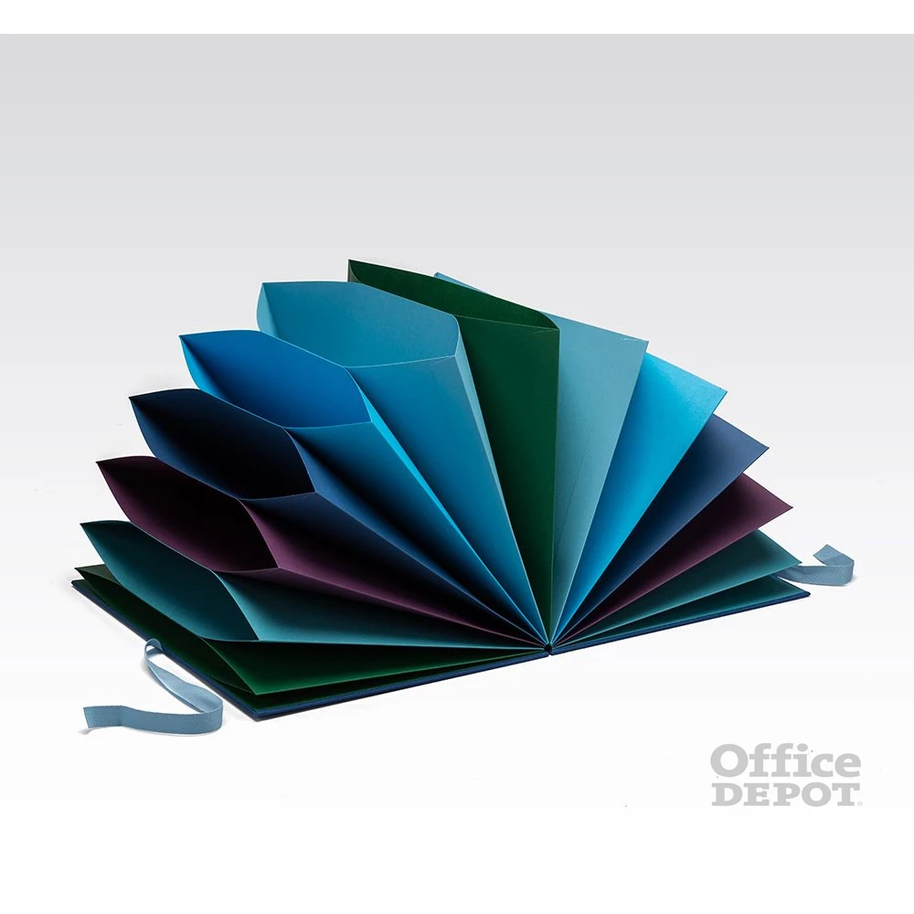 Fabriano 12 színesrekeszes kék irattartó mappa