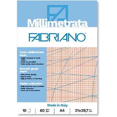 Fabriano A4 80g 10lapos milliméterpapír tömb Fabriano A4 80g 10lapos milliméterpapír tömb