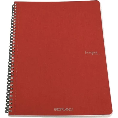Fabriano Ecoqua A4 70lapos piros kockás spirálfüzet Fabriano Ecoqua A4 70lapos piros kockás spirálfüzet