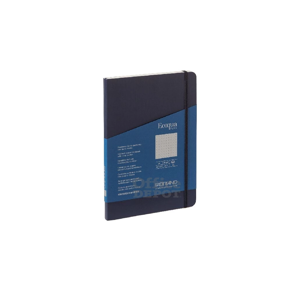 Fabriano Ecoqua Plus A5 80 lapos sötétkék pontozott notesz