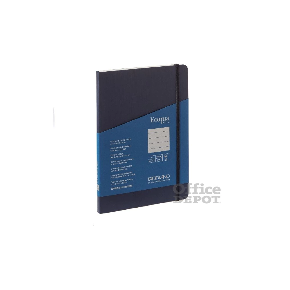 Fabriano Ecoqua Plus A5 80 lapos sötétkék vonalas notesz