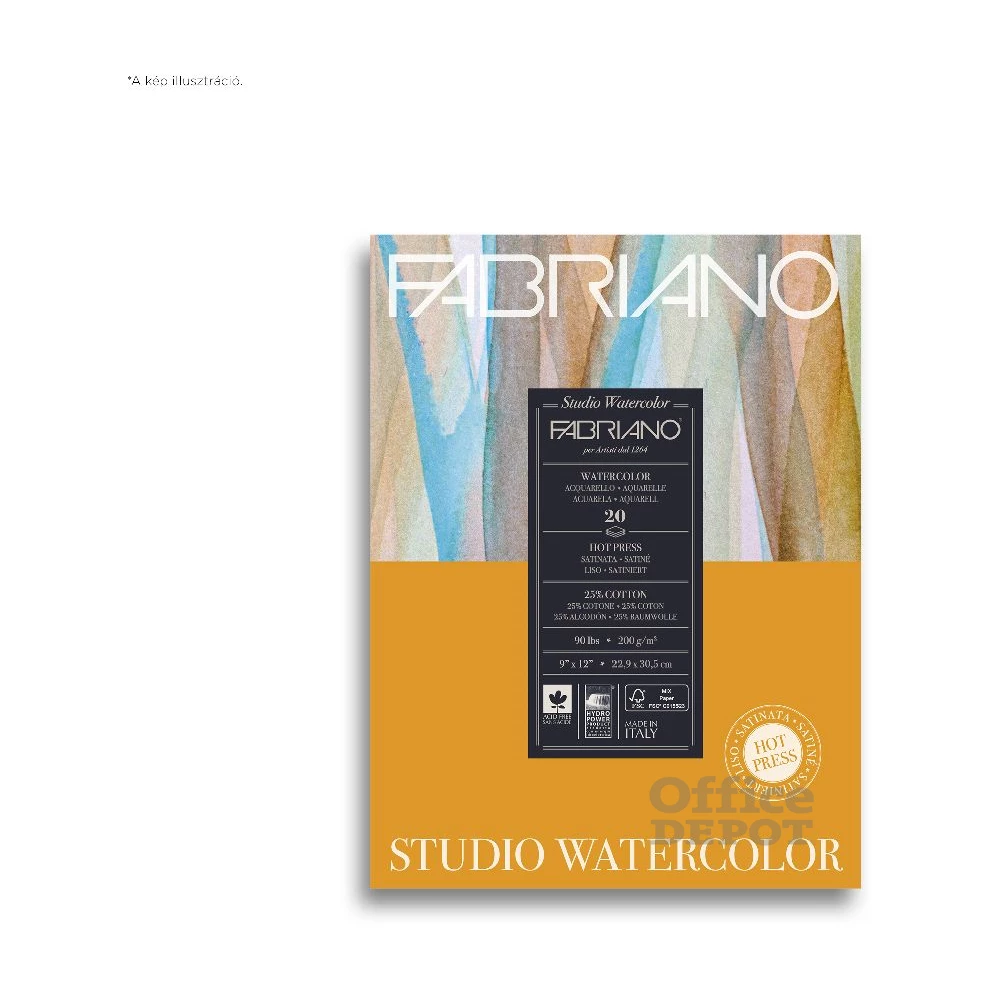 Fabriano Watercolour Studio 200g 22,9x30,5cm 20lapos akvarell tömb