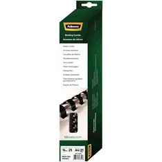 Fellowes 14mm 25db-os 81-100lapos fekete műanyag spirál Fellowes 14mm 25db-os 81-100lapos fekete műanyag spirál