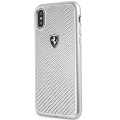 Ferrari Heritage iPhone X/XS ezüst kemény/valódi karbon tok Ferrari Heritage iPhone X/XS ezüst kemény/valódi karbon tok