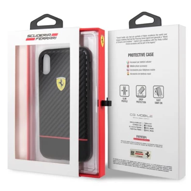 Ferrari On-Track Racing iPhone X/XS karbon karbon/gumi hátlap Ferrari On-Track Racing iPhone X/XS karbon karbon/gumi hátlap