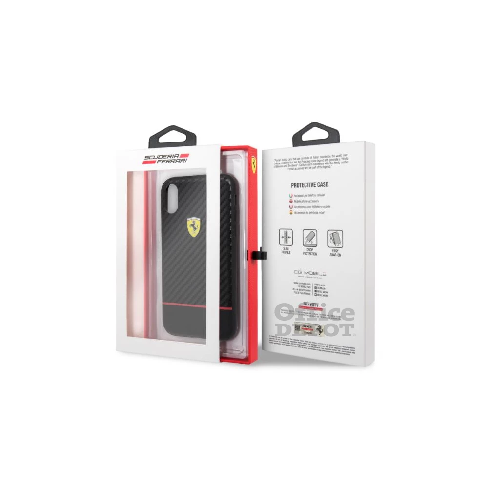 Ferrari On-Track Racing iPhone X/XS karbon karbon/gumi hátlap