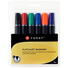 Foray 6db-os vegyes színű flipchart marker készlet